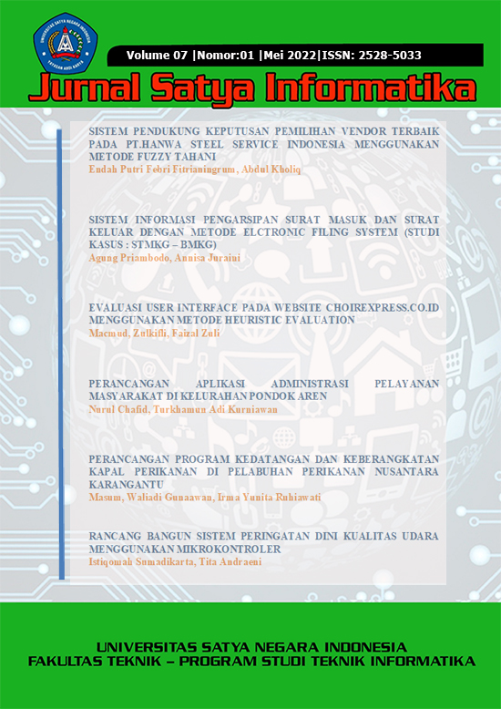 					View Vol. 7 No. 01 (2022): SATYA INFORMATIKA
				